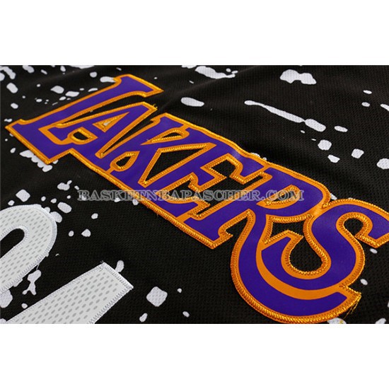 Maillot Lumieres de la ville Los Angeles Lakers Bryant Noir